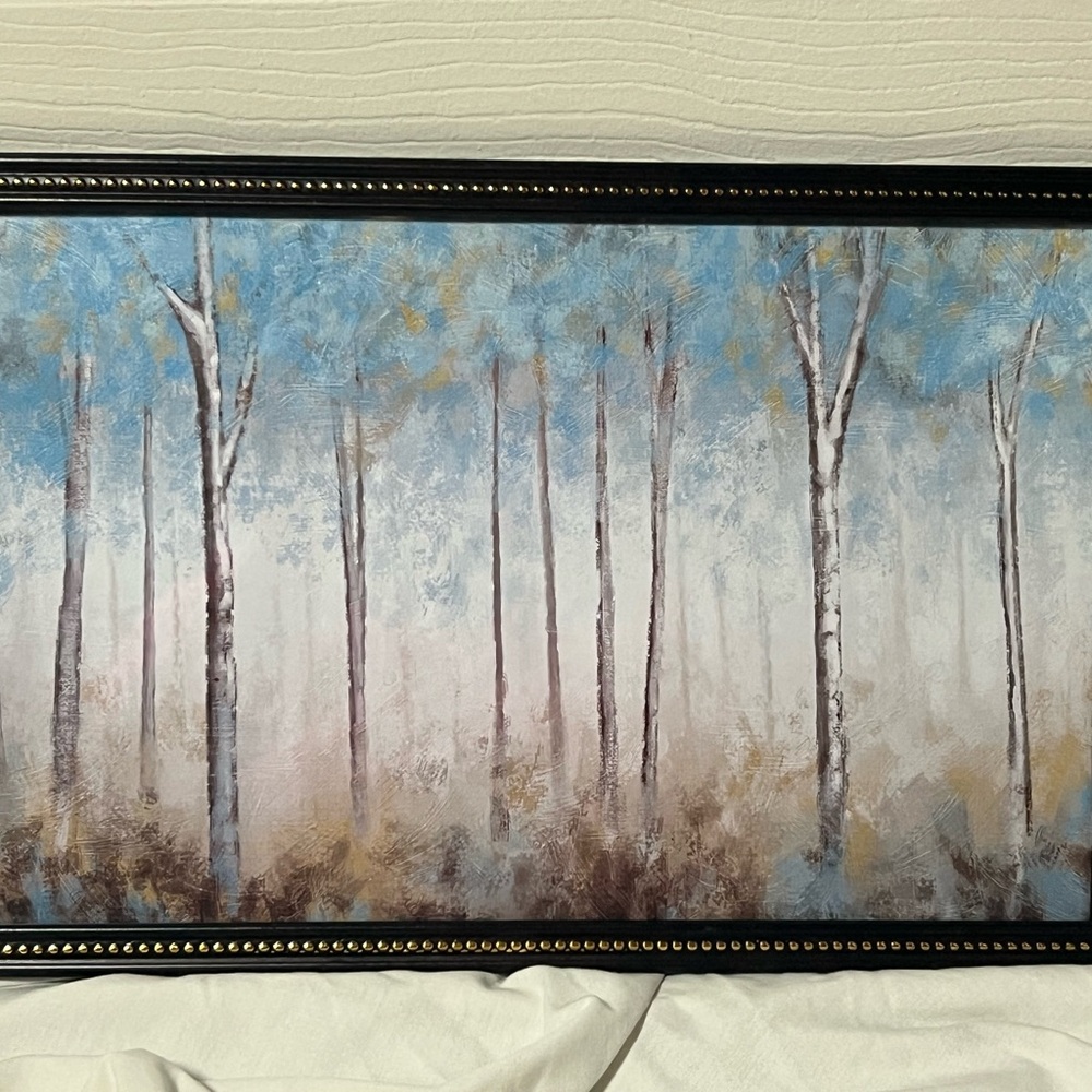 Serene Blue and White Forest 8x12 Inch Art Print
